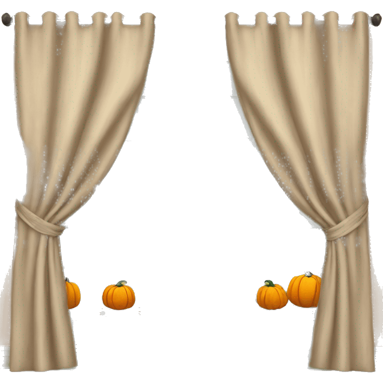 Curtains with pumpkins  emoji