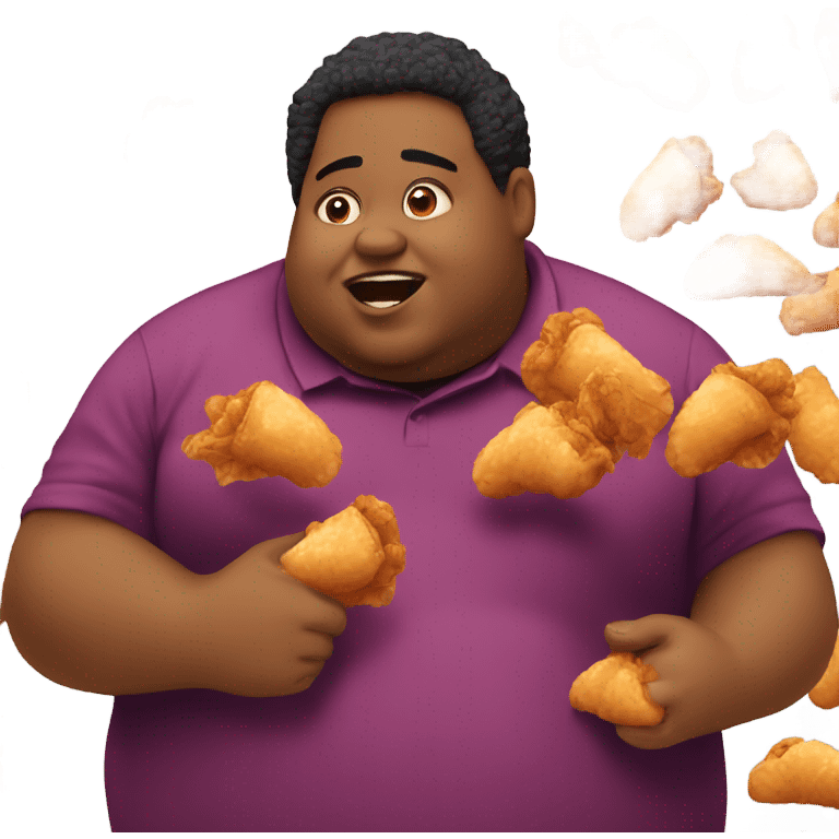 obese guy eating wings emoji