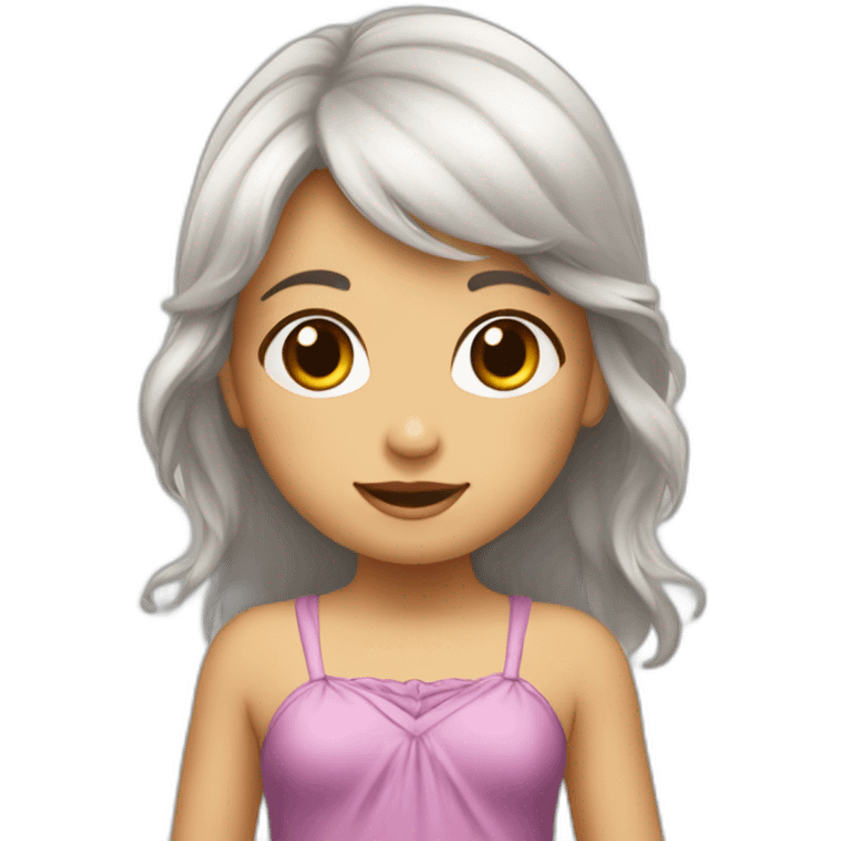 Niña disfrazada de hada emoji