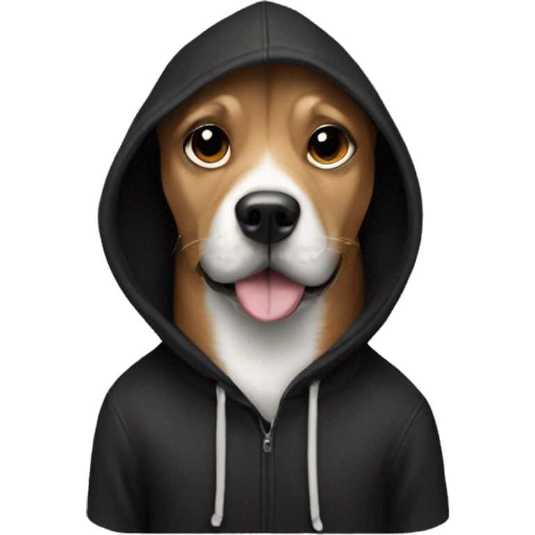 Dog in black hoodie emoji