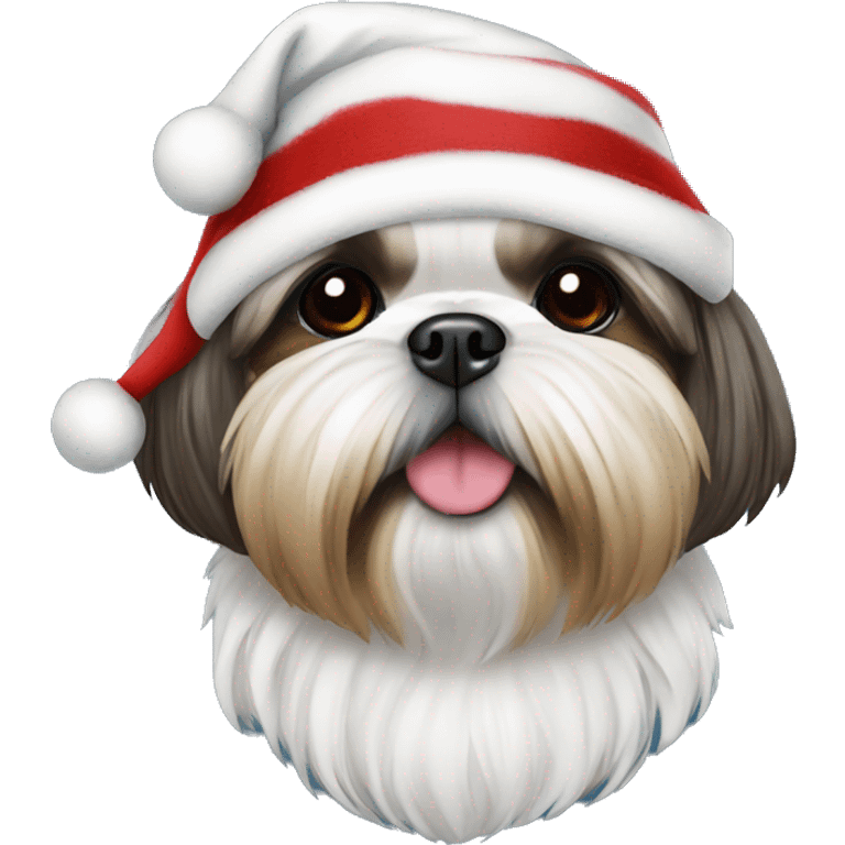 Shihtzu With Xmas Hat emoji