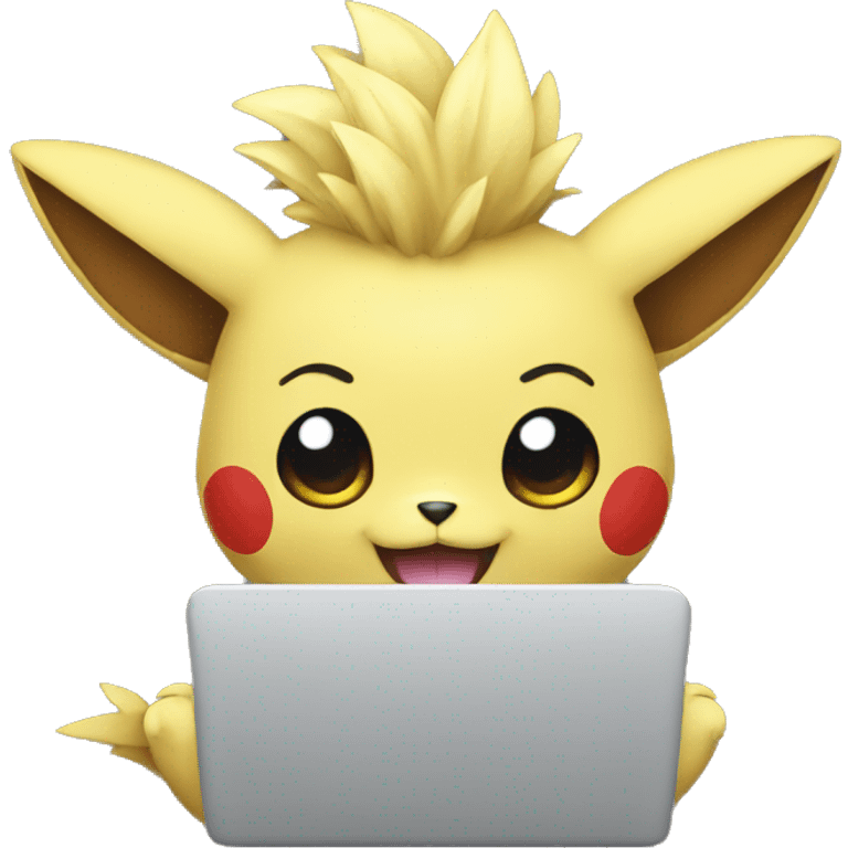 pokemon working on laptop emoji