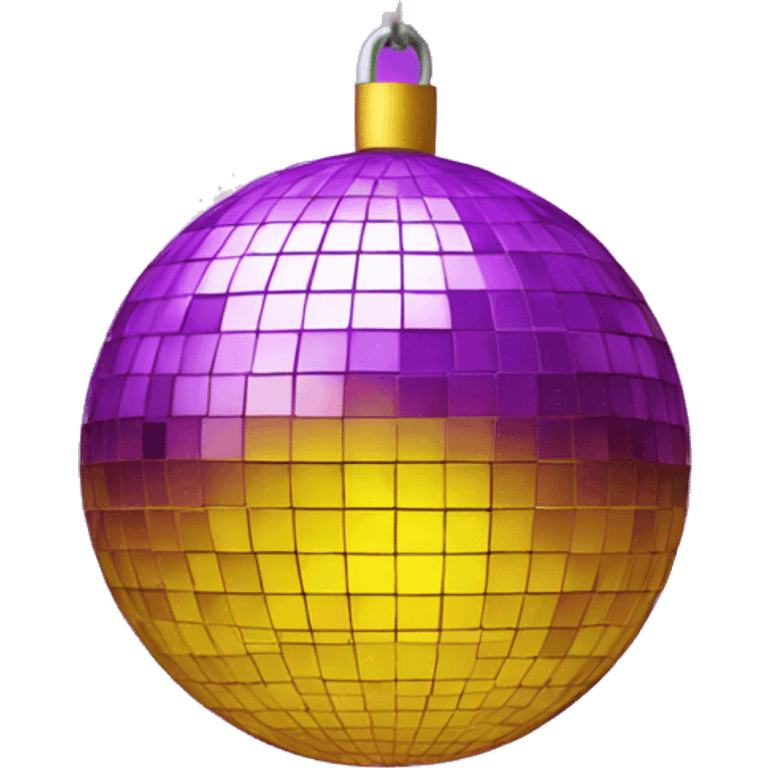 a purple and yellow disco ball emoji