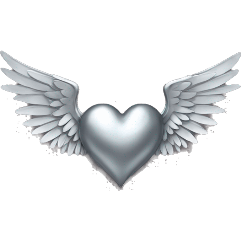 METALLIC HEART WITH WINGS emoji