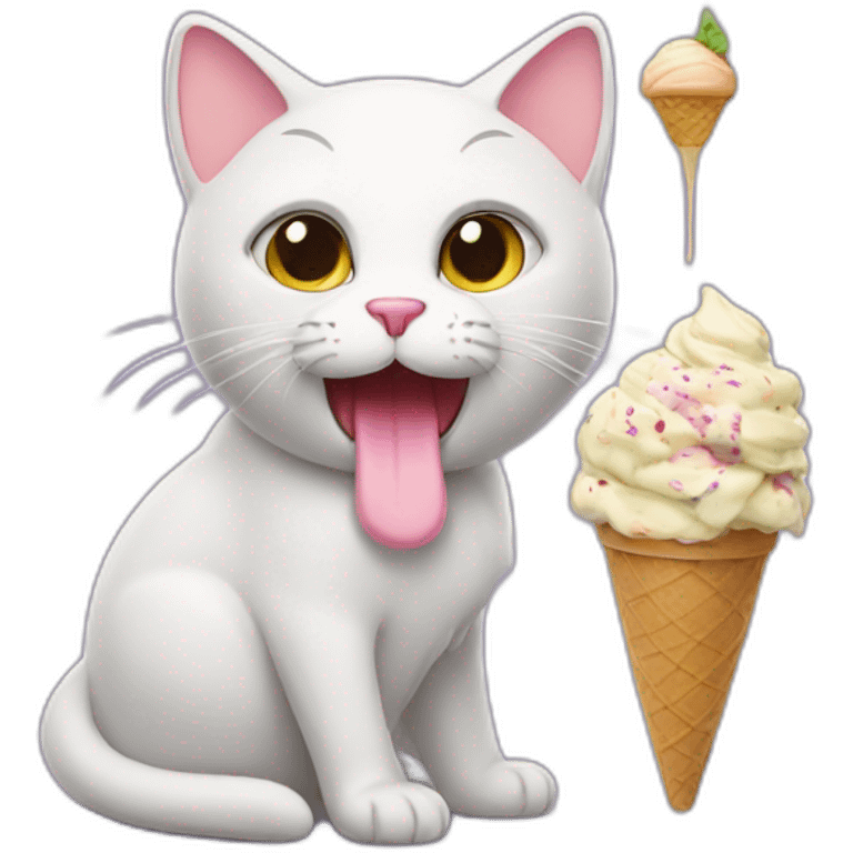 Cat with ice cream emoji