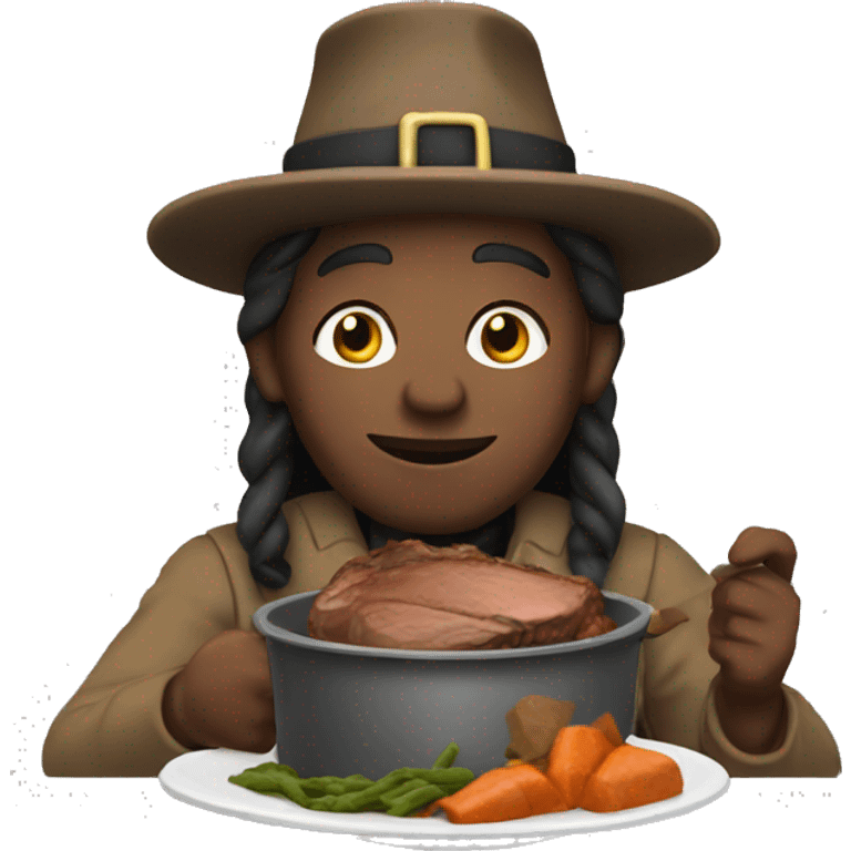 Pilgrim eating pot roast emoji