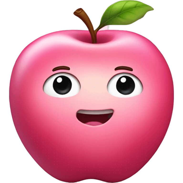 Cute pink apple has a smooth,round chubby appearance  emoji