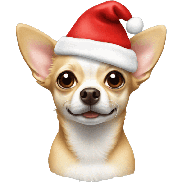 Chihuahua with Christmas hat emoji