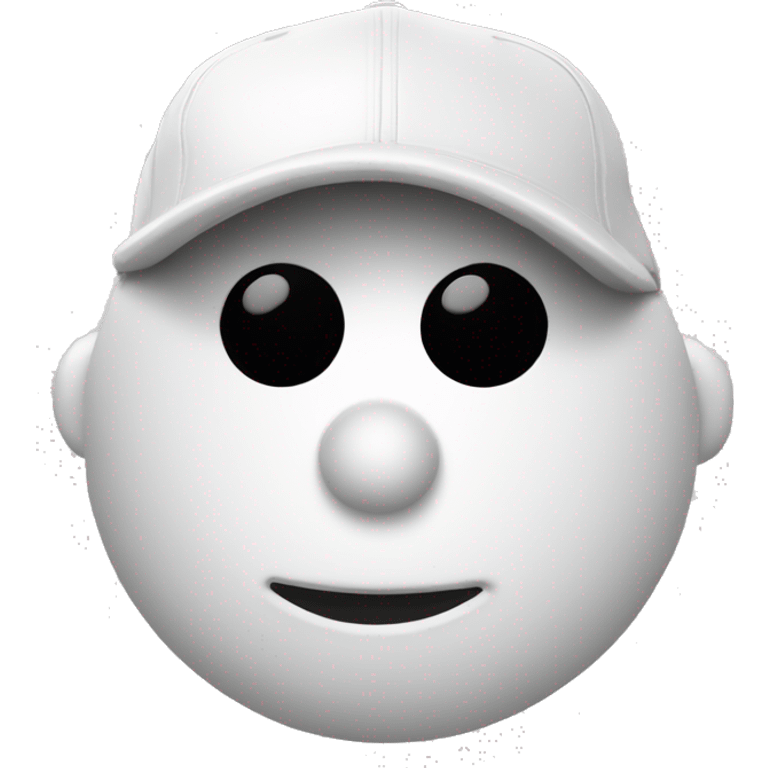 white covers the cap of the stiffness emoji