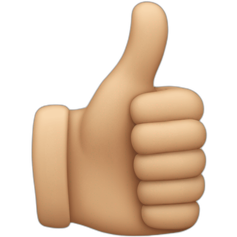 tesak thumbs up sign. The tip of the thumb is bent towards the fingers emoji