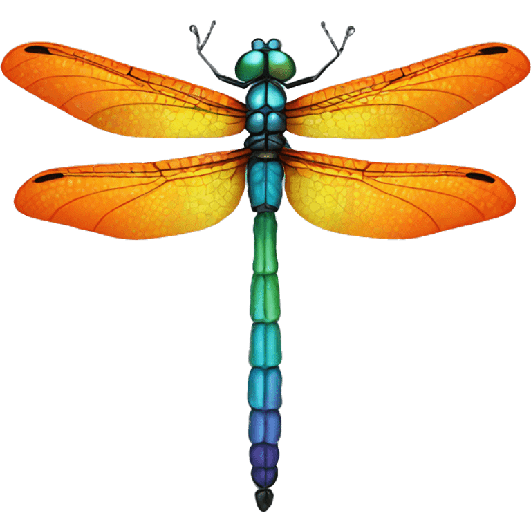 Orange rainbow dragonfly  emoji