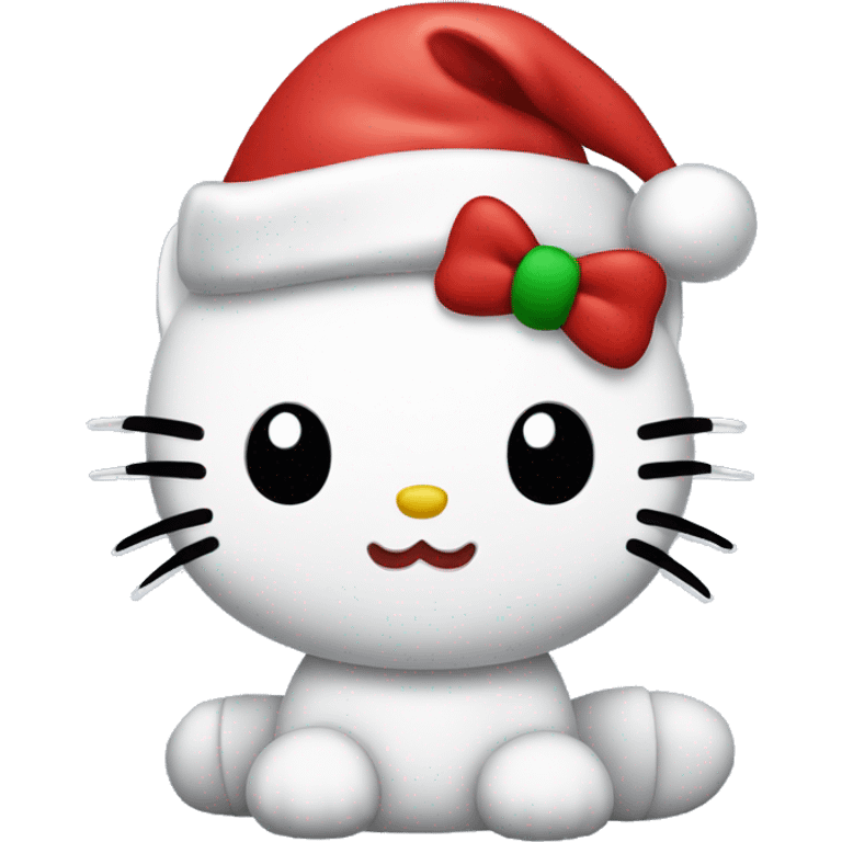 Hello Kitty with christmas hat emoji