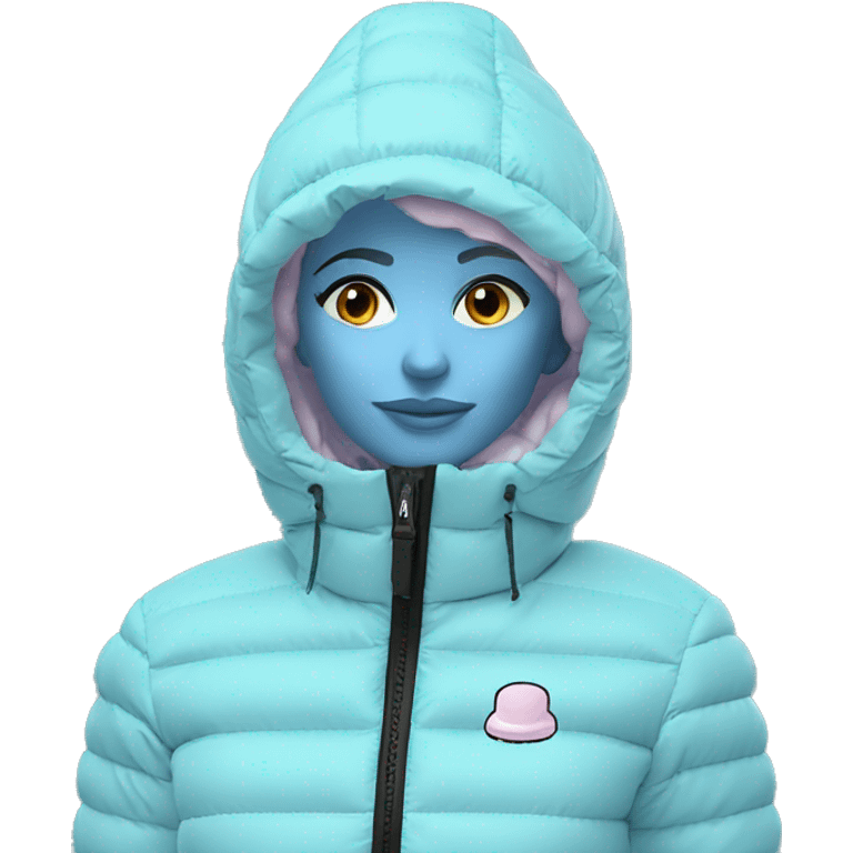 Women's padded jacket pastel blue emoji