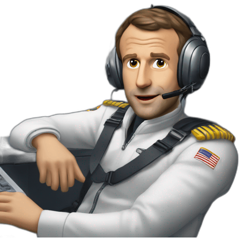 Emmanuel Macron pilote d'avion emoji