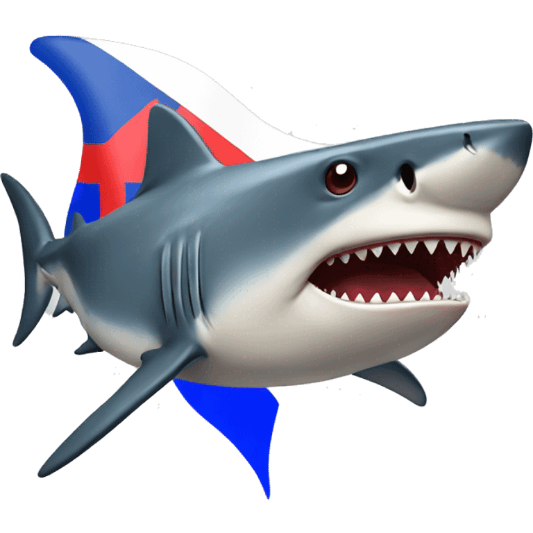 Shark with Russian flag emoji