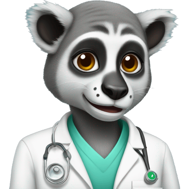 lemur working as vet tech emoji