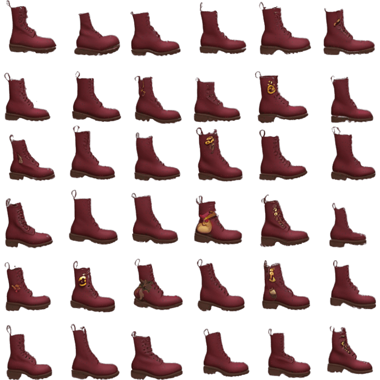 Burgundy doc marten boot side  emoji