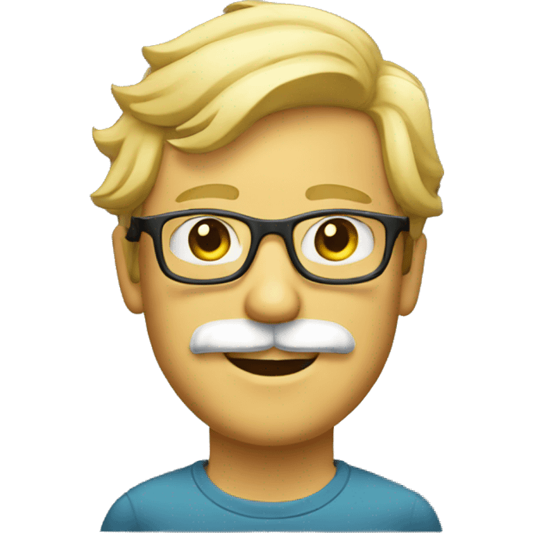 smiling blond man with muttonchops mustache and glasses emoji