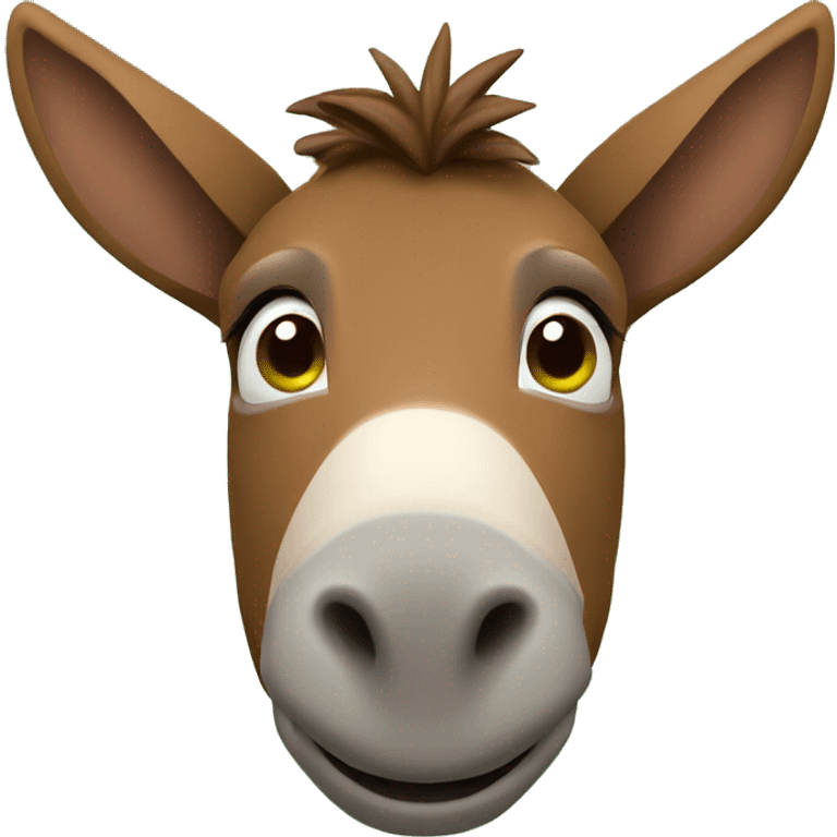 cute brown donkey face and green background 3d emoji