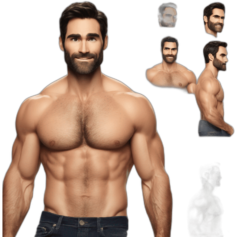 Hot bearded shirtless muscled dad, tyler hoechlin emoji