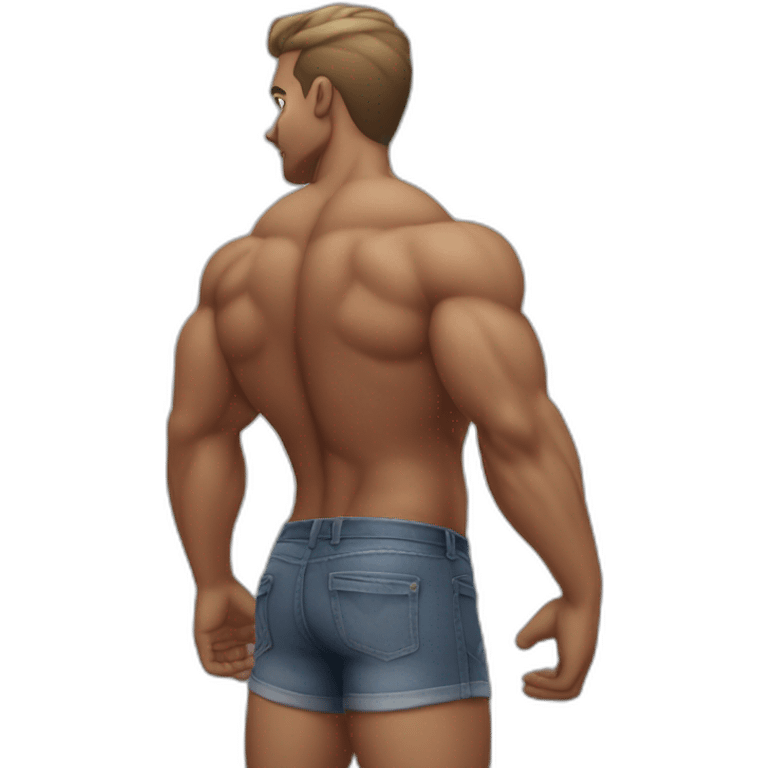 Muscular male bubble butt posing emoji