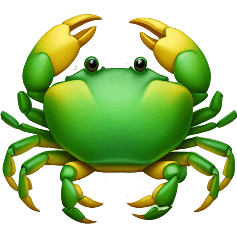 green and yellow crab emoji