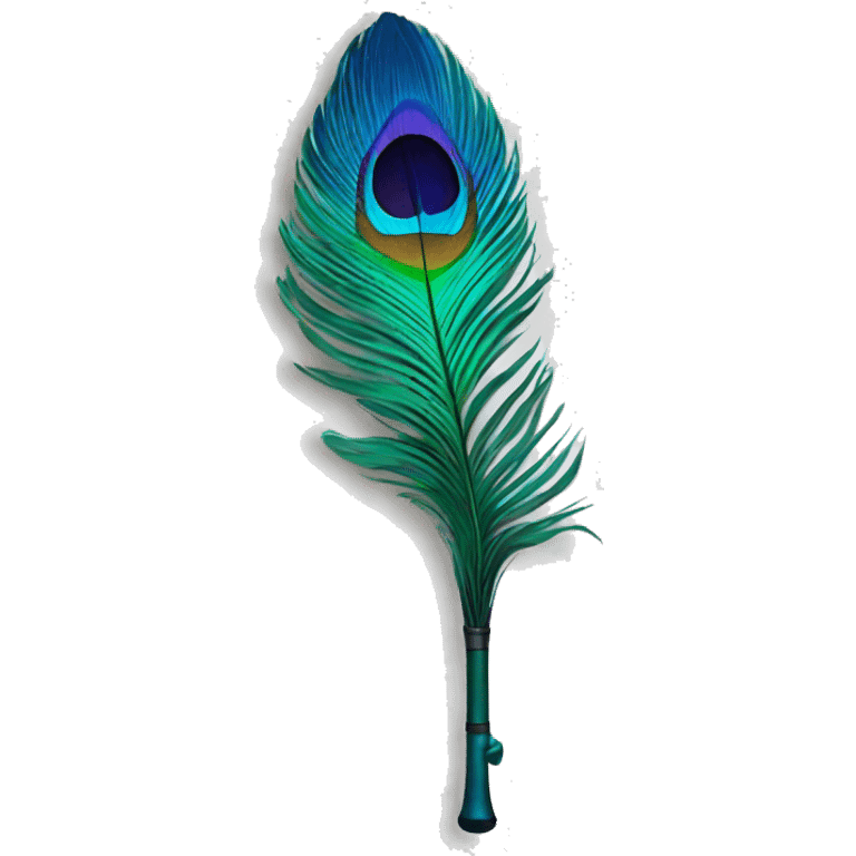 Peacock feather overlapping on flute emoji