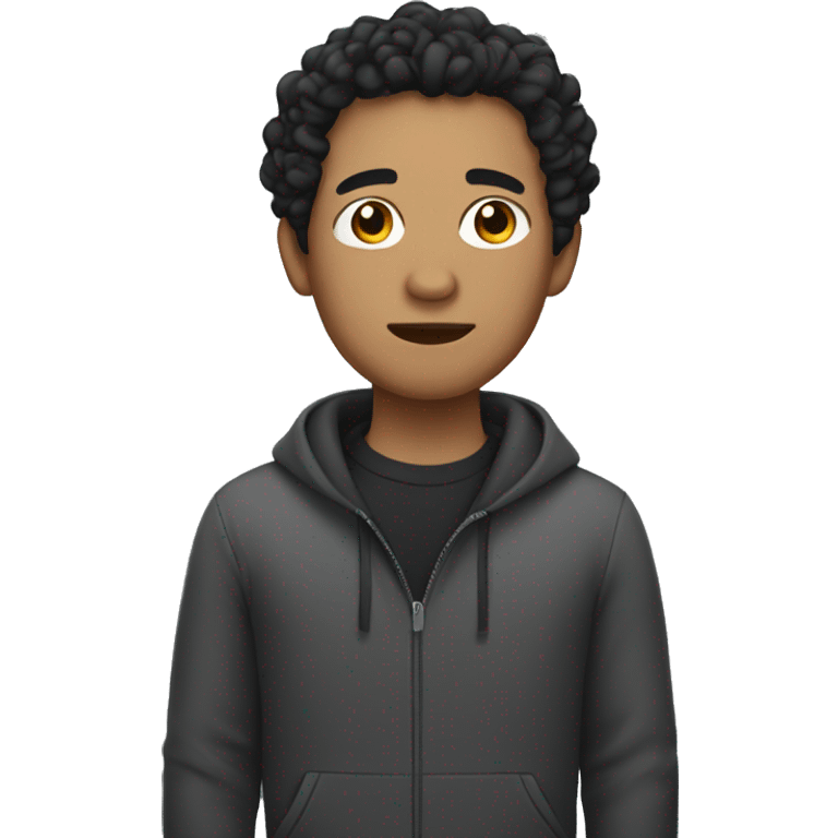 Dark Filipino man with black curly hair emoji