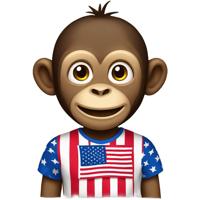 Monkey with American Flag Shirt emoji