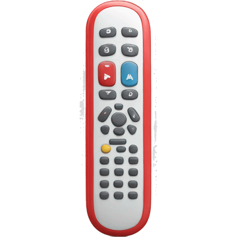 Realistic TV remote contro in red emoji