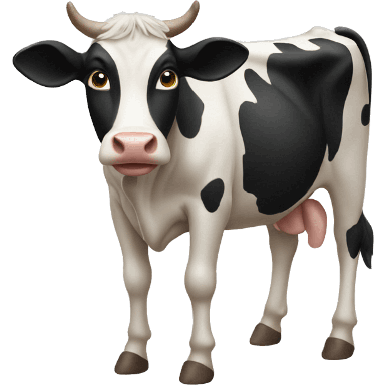 cow emoji from the front with legs emoji