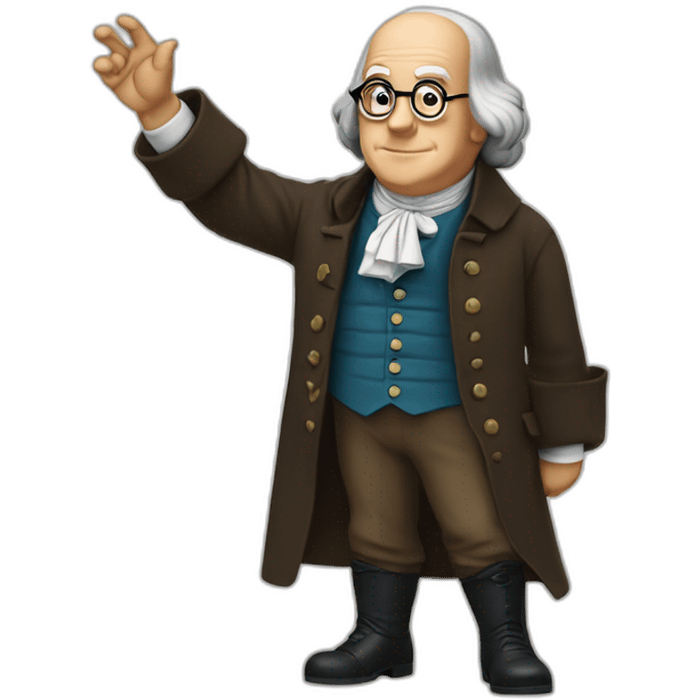 benjamin franklin with an arm up emoji