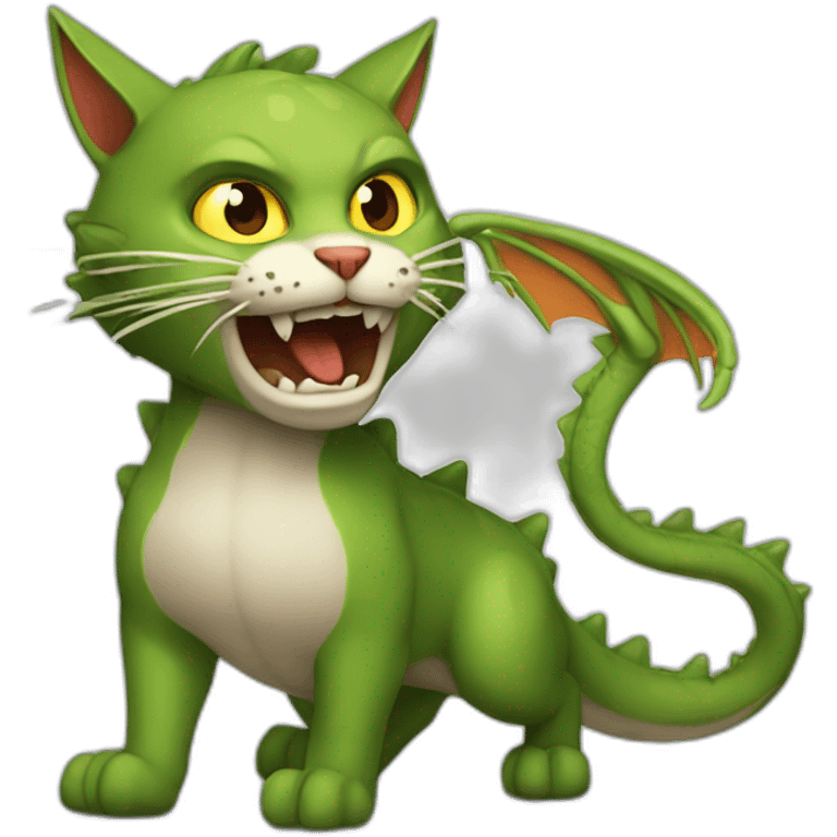 cat fighting dragon emoji