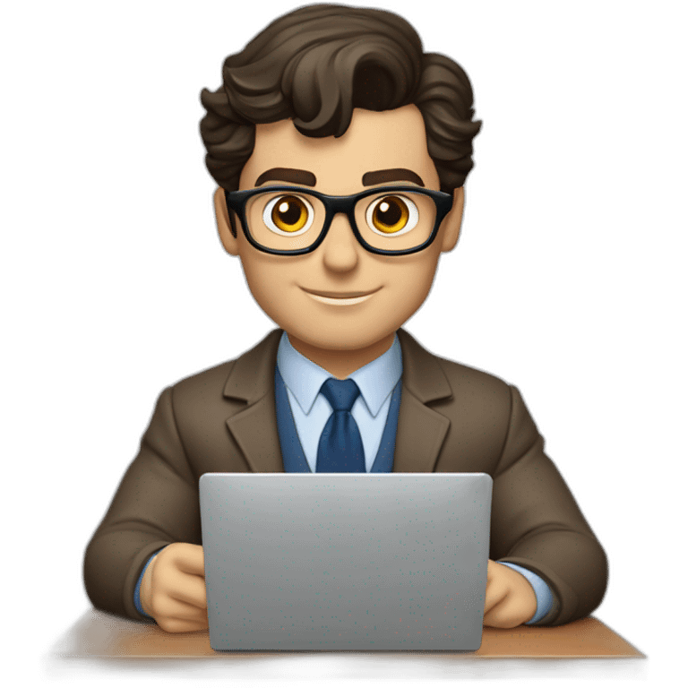 henry cavill clark kent using a laptop front view emoji