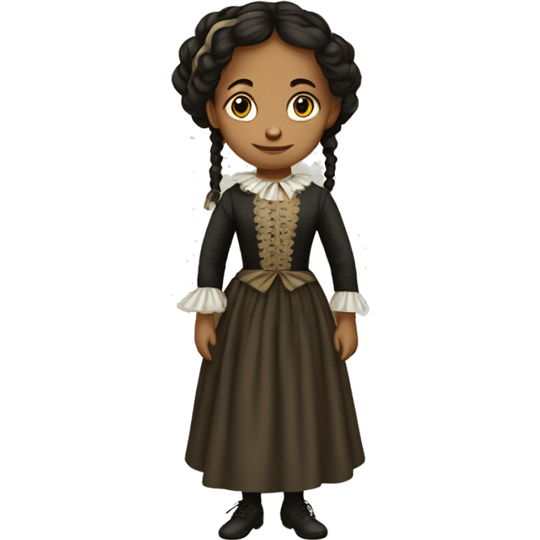 
young girl in 19th century costume emoji