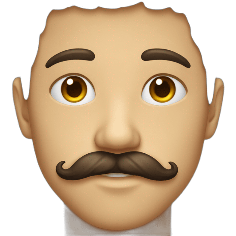 Jeune homme brun moustache gros sourcil emoji