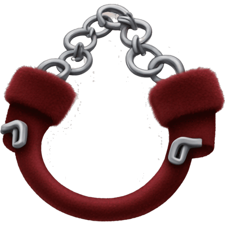 Dark red fuzzy handcuffs emoji