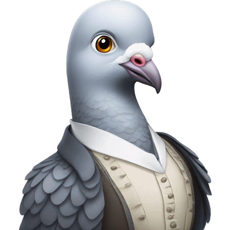 pigeon wearing shakespearean clothes emoji