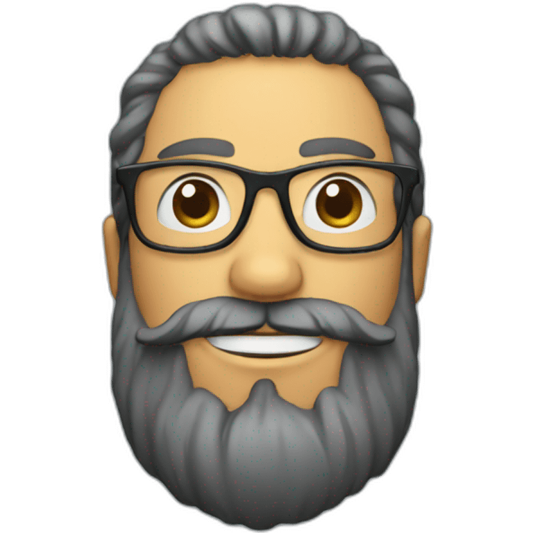 Funny man with beard and glasses emoji