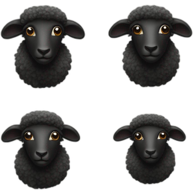 a black wooled sheep on all four that is a scientist emoji