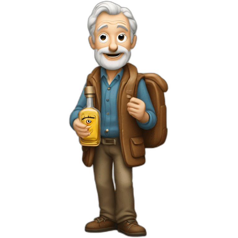 old man holding a cologne bottle, word "sauvage" at the back emoji