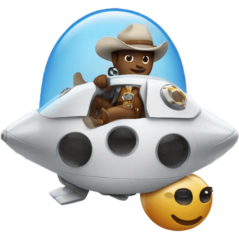 spaceship with cowboy  emoji