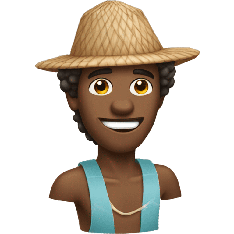 man with coconut hat emoji