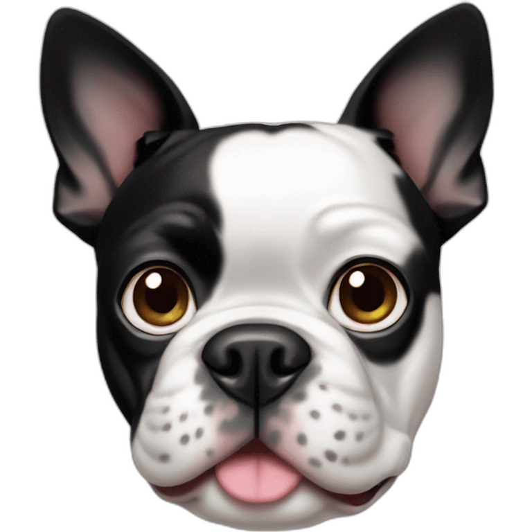 black and white boston terrier emoji