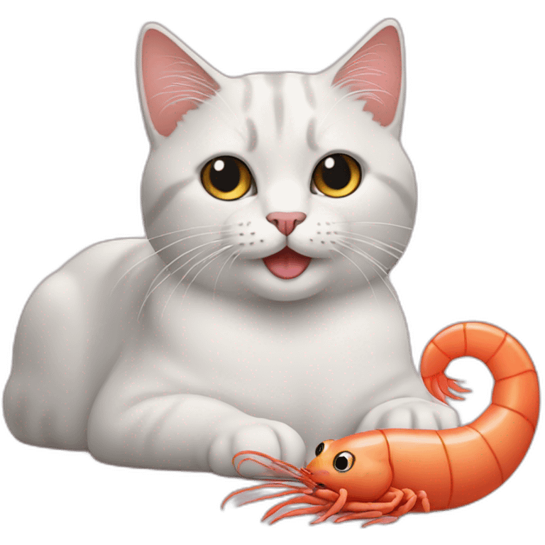 Cat with shrimp emoji