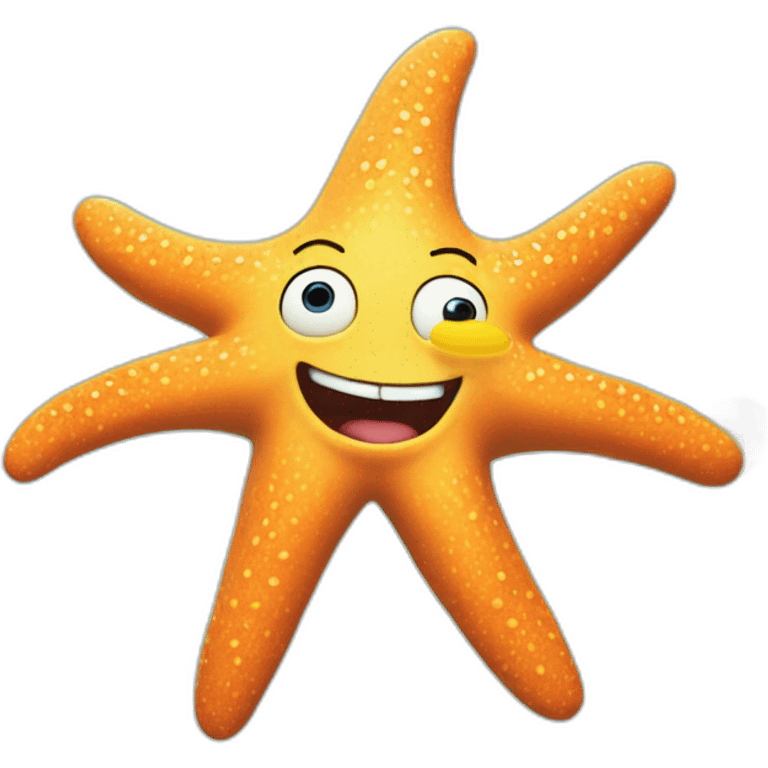 Patrick the starfish from the Spongebob cartoon with the head of Bart Simpson from the Simpsons cartoon emoji