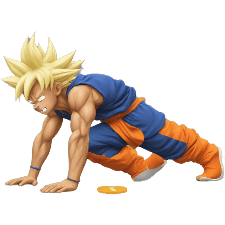 Goku doing push ups emoji