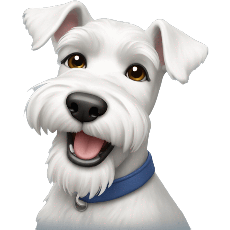 white miniature schnauzer smiling emoji