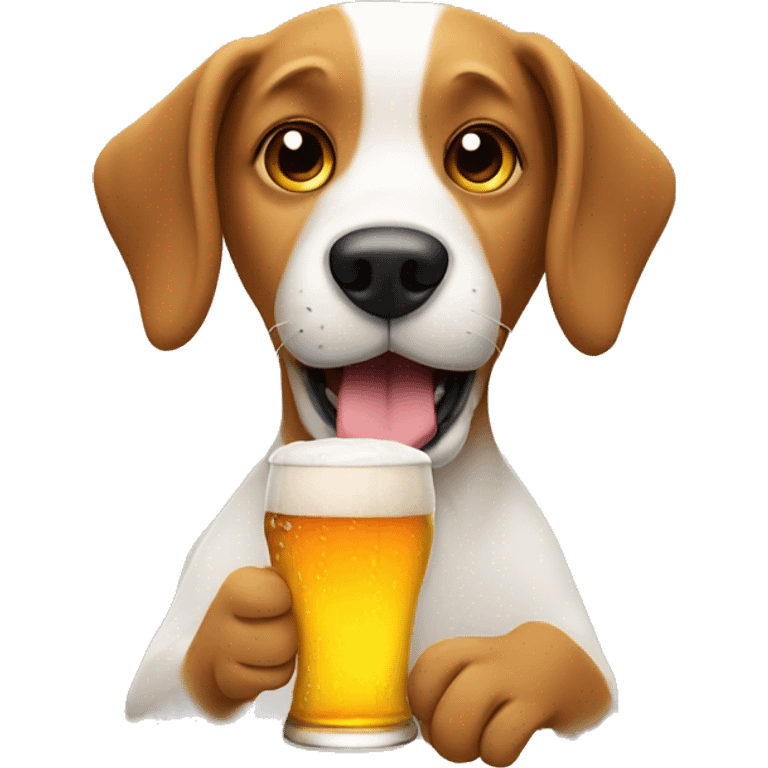 dog drinking beer emoji