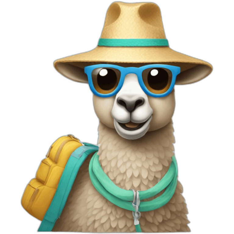 lama on vacation emoji